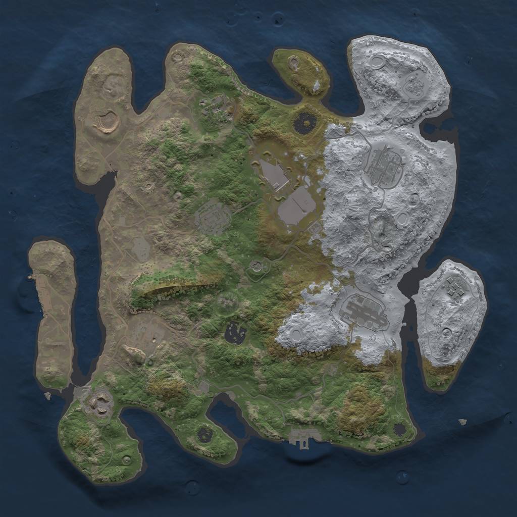 Rust Map: Procedural Map, Size: 3500, Seed: 4834, 17 Monuments