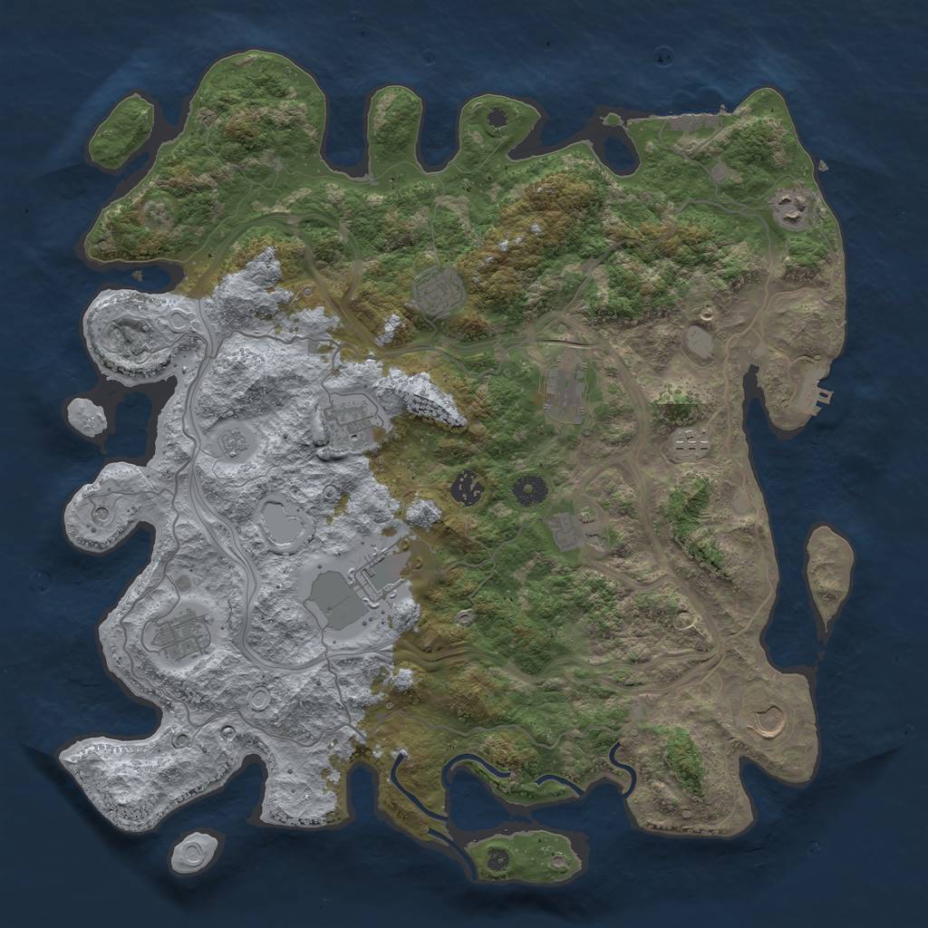 Rust Map: Procedural Map, Size: 4250, Seed: 160323, 17 Monuments