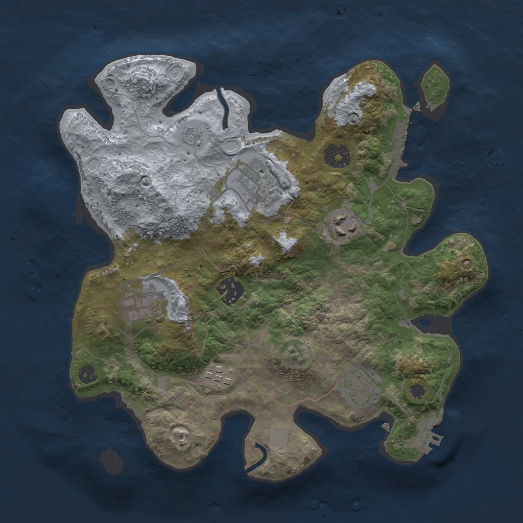 Rust Map: Procedural Map, Size: 3000, Seed: 1123306287, 12 Monuments