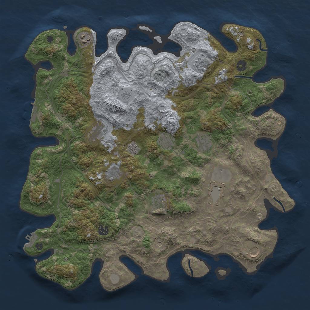 Rust Map: Procedural Map, Size: 4250, Seed: 2039104831, 18 Monuments
