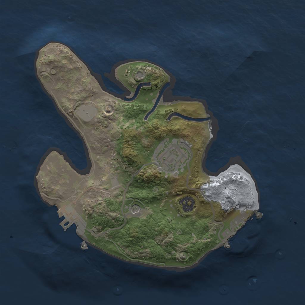 Rust Map: Procedural Map, Size: 2000, Seed: 733885955, 7 Monuments