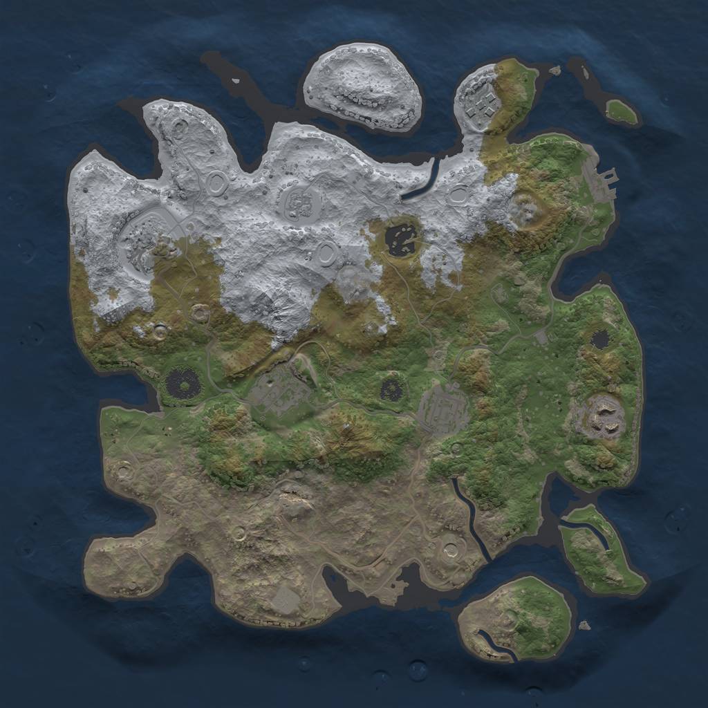 Rust Map: Procedural Map, Size: 3200, Seed: 11805340, 12 Monuments