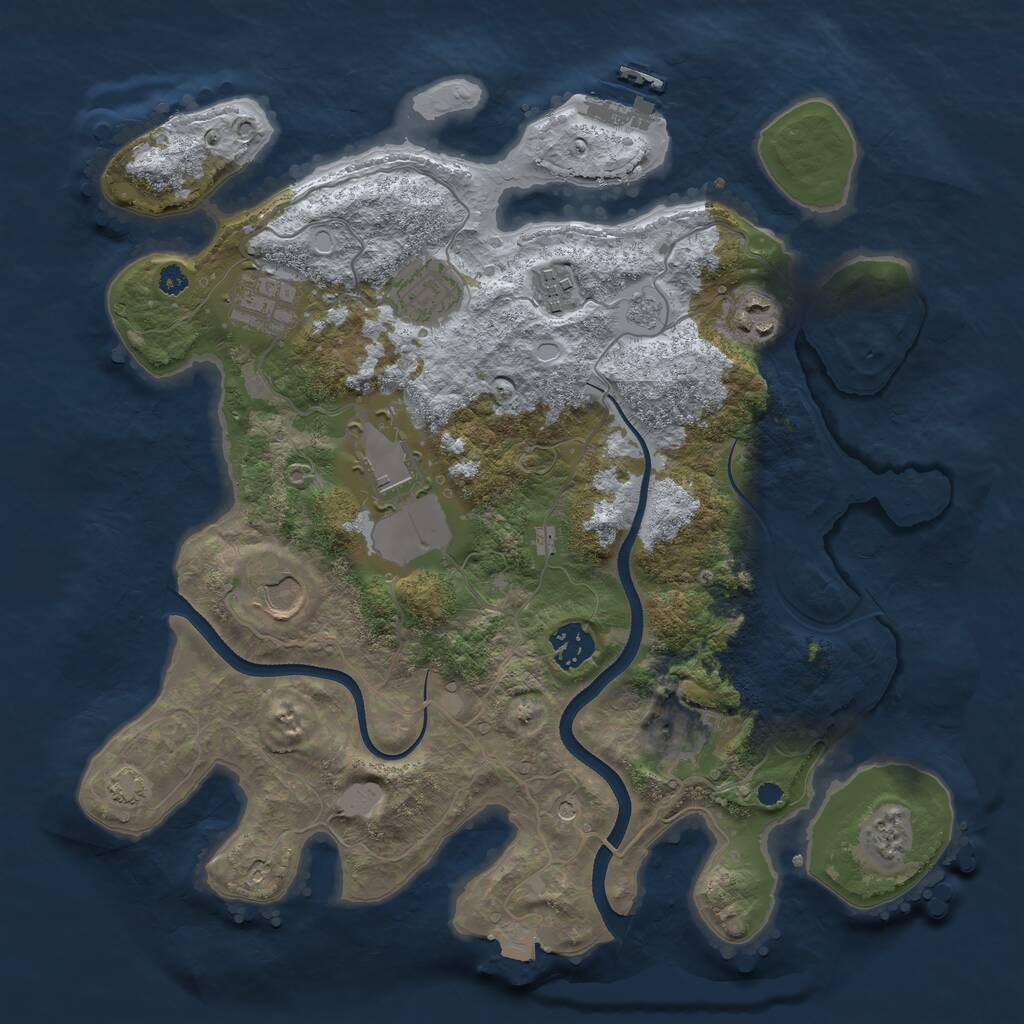 Rust Map: Procedural Map, Size: 3500, Seed: 14201874, 13 Monuments