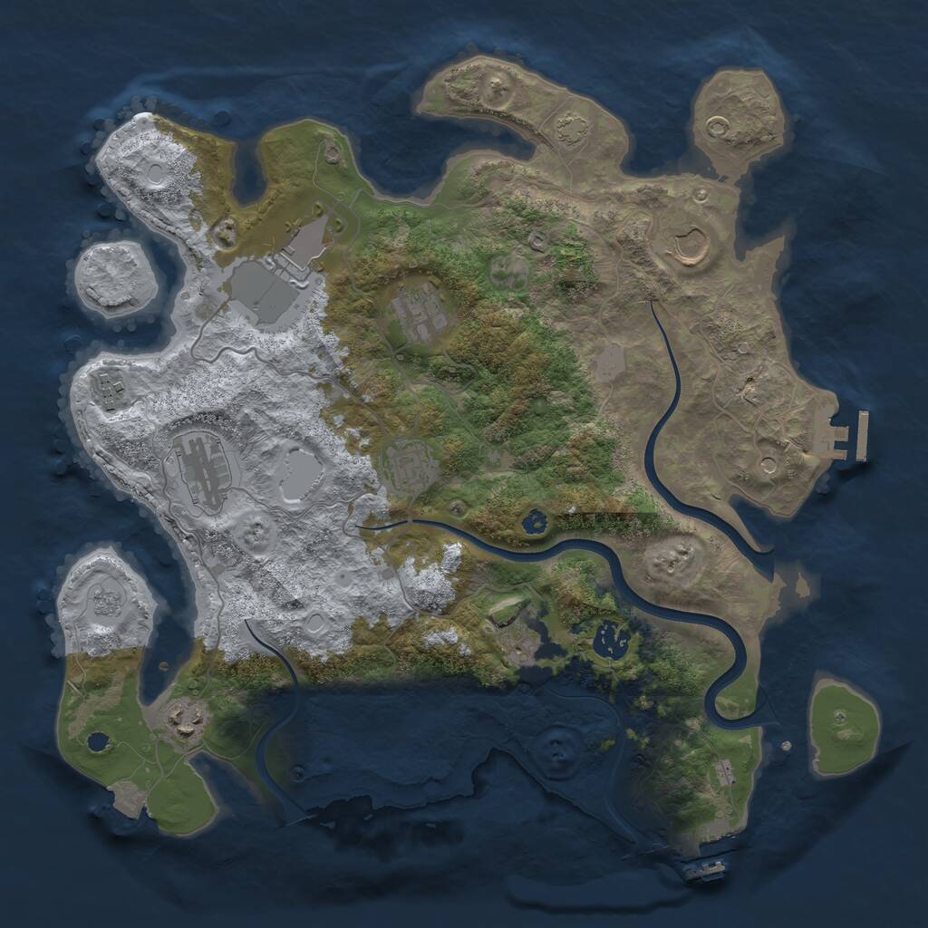 Rust Map: Procedural Map, Size: 3750, Seed: 125604511, 15 Monuments