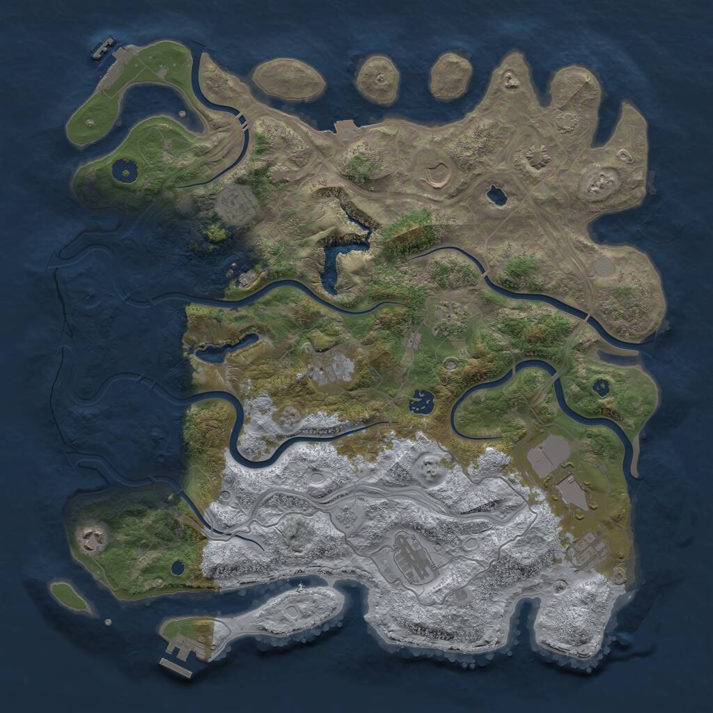 Rust Map: Procedural Map, Size: 4250, Seed: 648383514, 16 Monuments