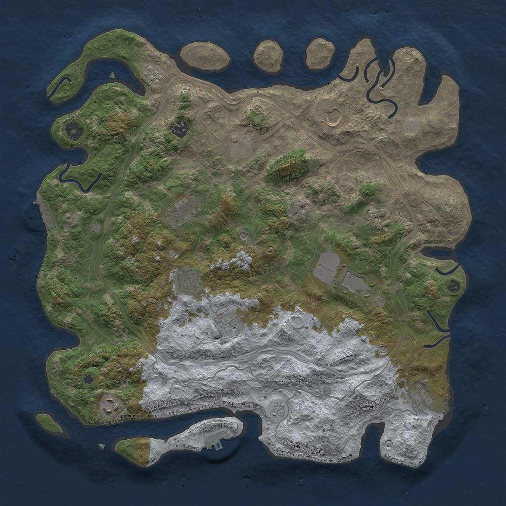 Rust Map: Procedural Map, Size: 4250, Seed: 648383514, 18 Monuments