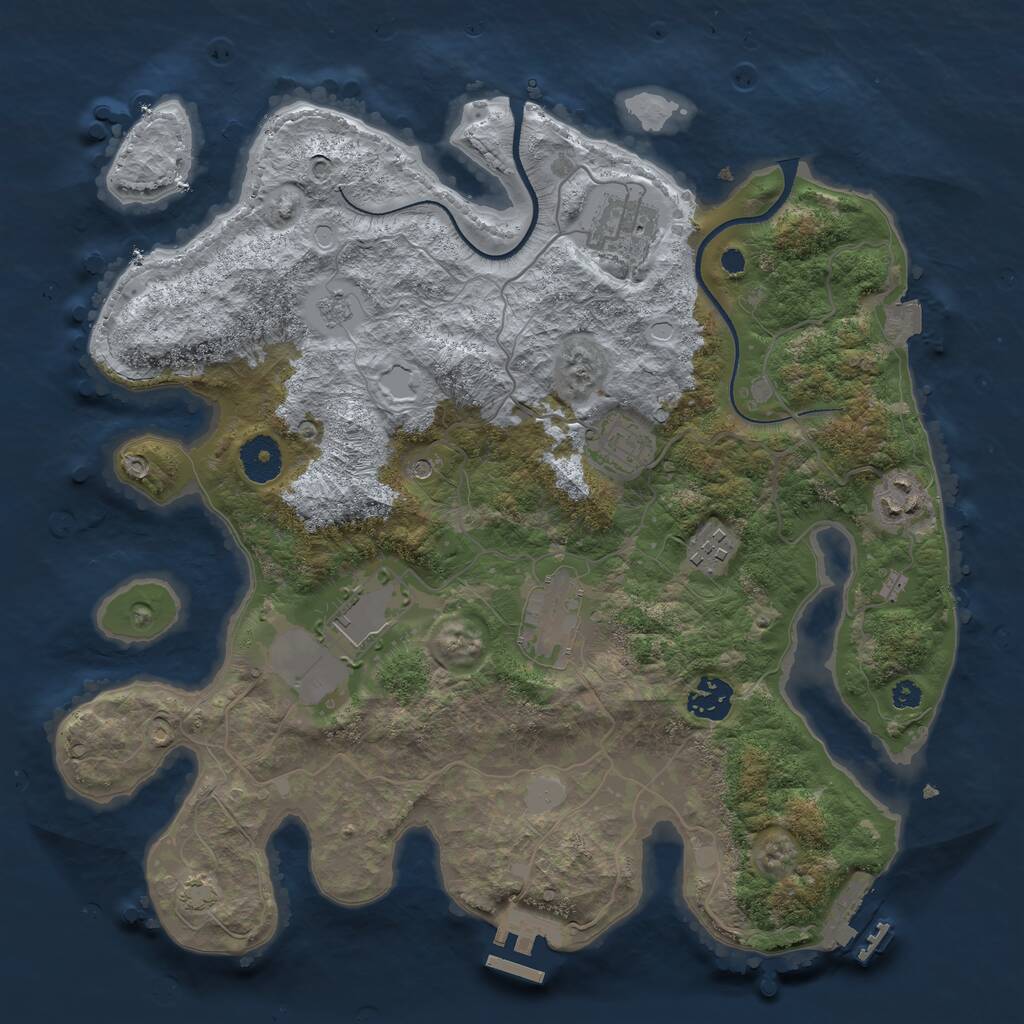 Rust Map: Procedural Map, Size: 3500, Seed: 588794797, 13 Monuments