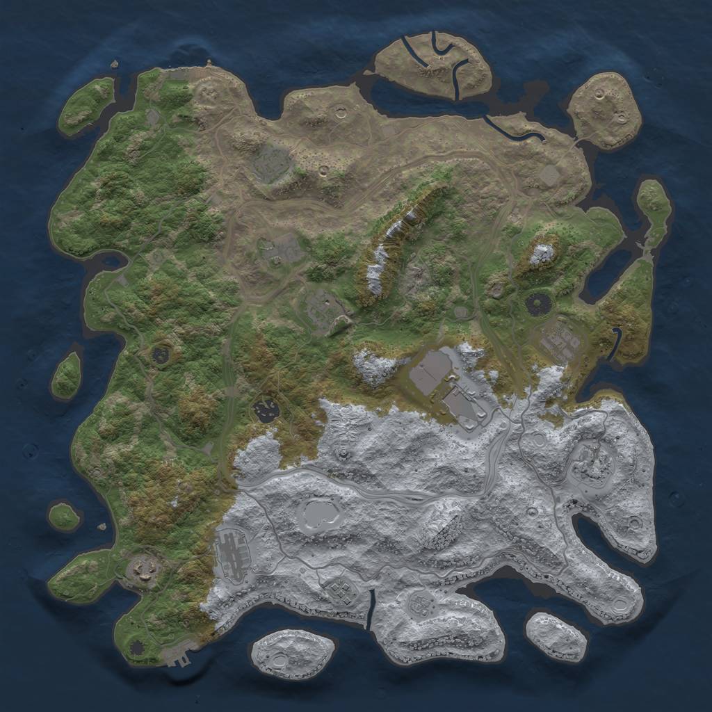 Rust Map: Procedural Map, Size: 4314, Seed: 1390439282, 17 Monuments