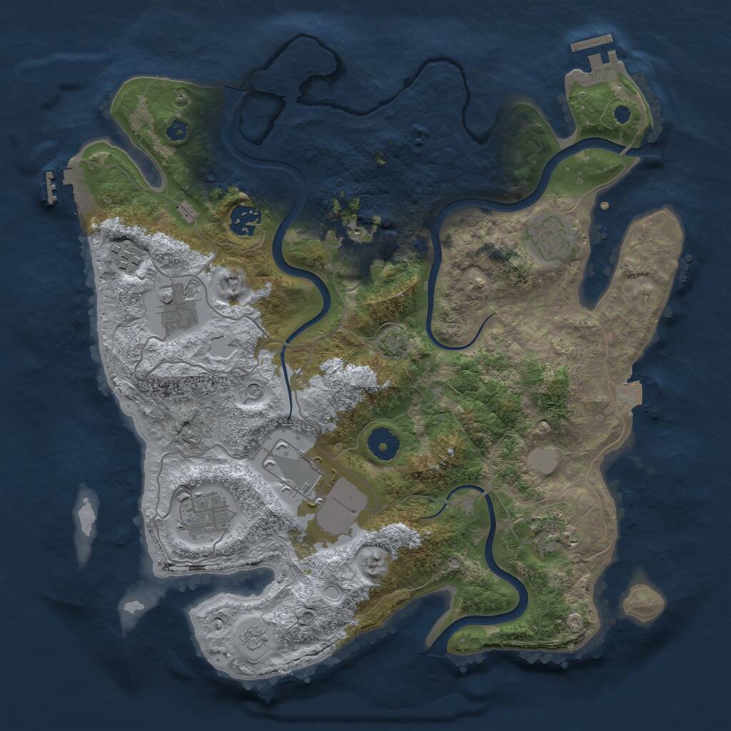 Rust Map: Procedural Map, Size: 3500, Seed: 88794797, 14 Monuments