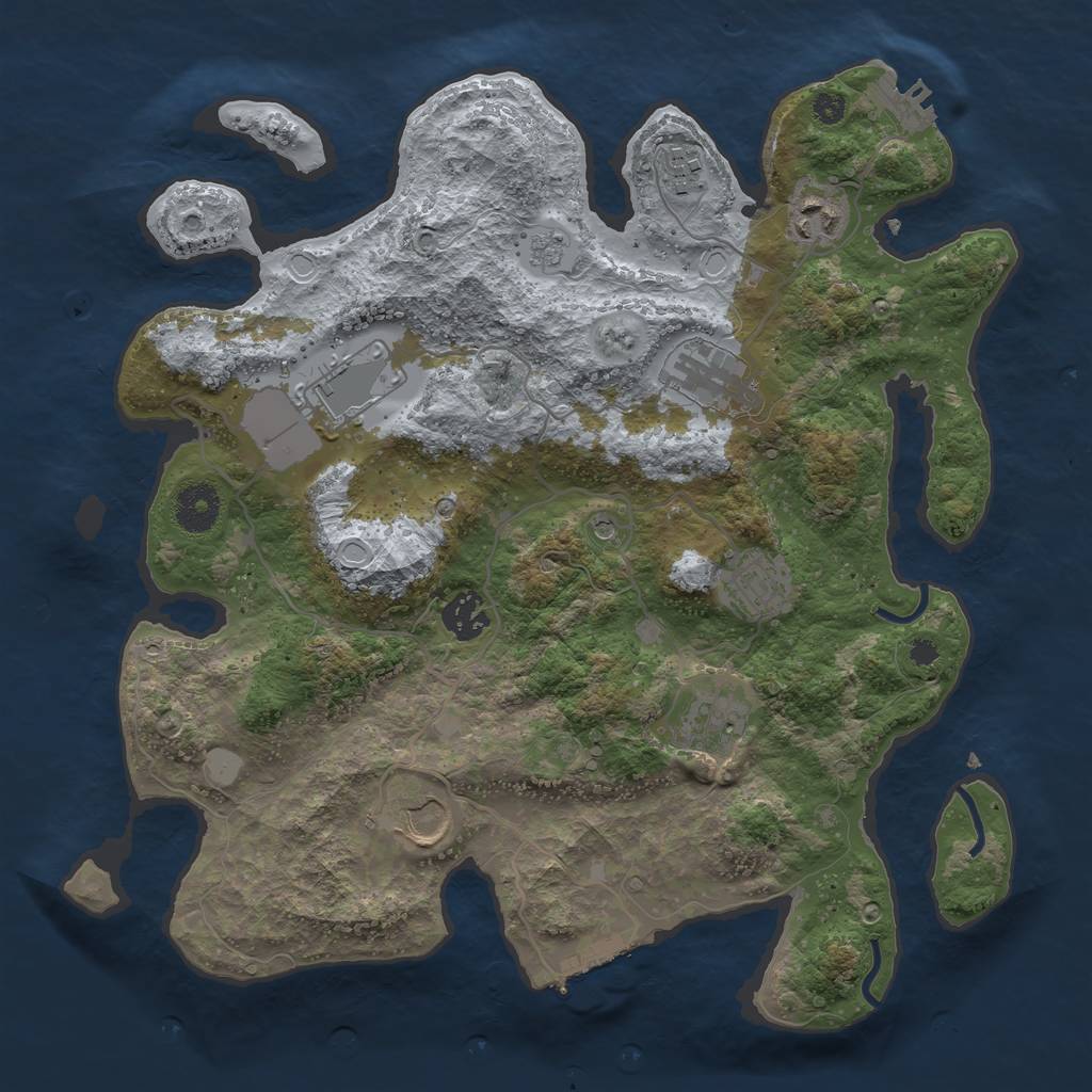 Rust Map: Procedural Map, Size: 3500, Seed: 125559729, 15 Monuments