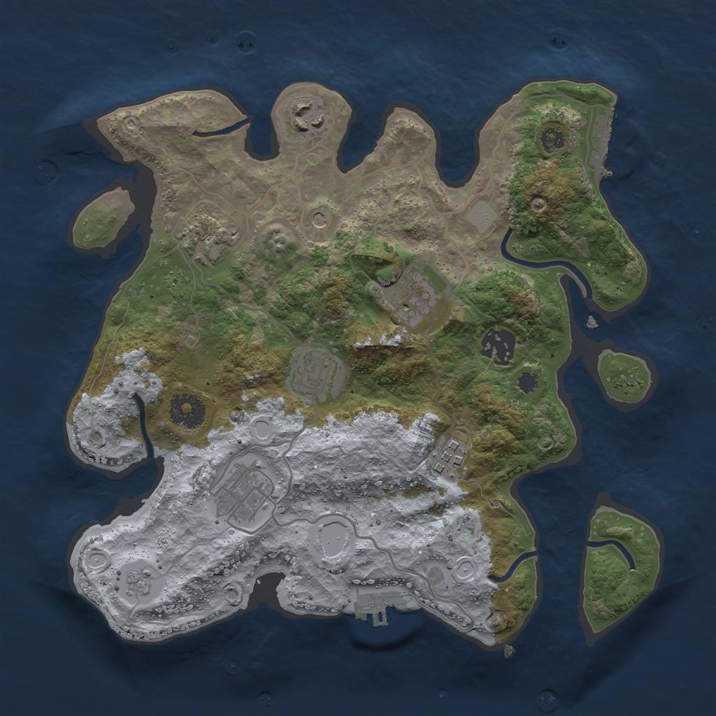 Rust Map: Procedural Map, Size: 3000, Seed: 1681182996, 14 Monuments