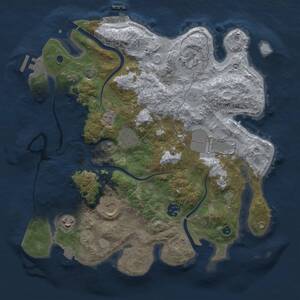 Thumbnail Rust Map: Procedural Map, Size: 3500, Seed: 493758158, 13 Monuments