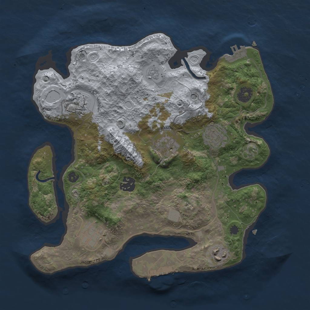 Rust Map: Procedural Map, Size: 3000, Seed: 755941602, 13 Monuments