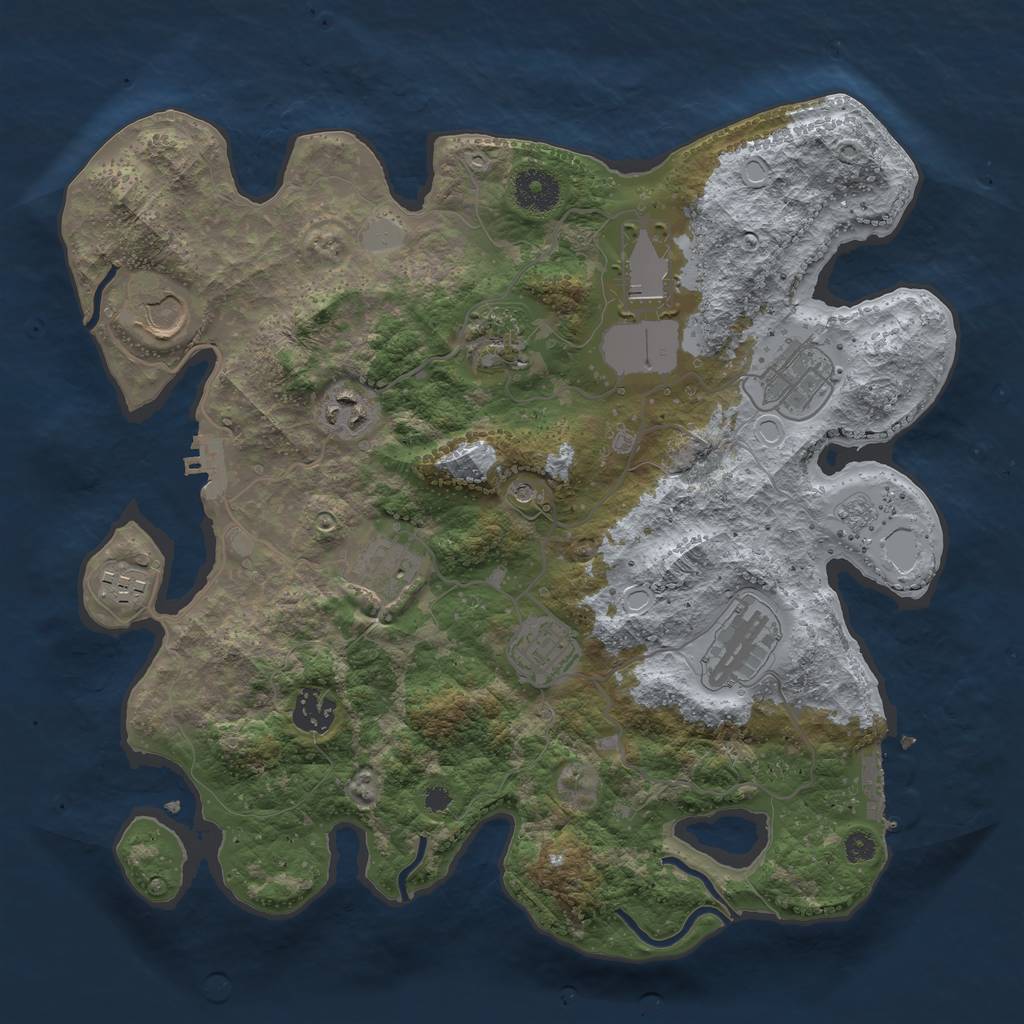 Rust Map: Procedural Map, Size: 3500, Seed: 457080892, 17 Monuments