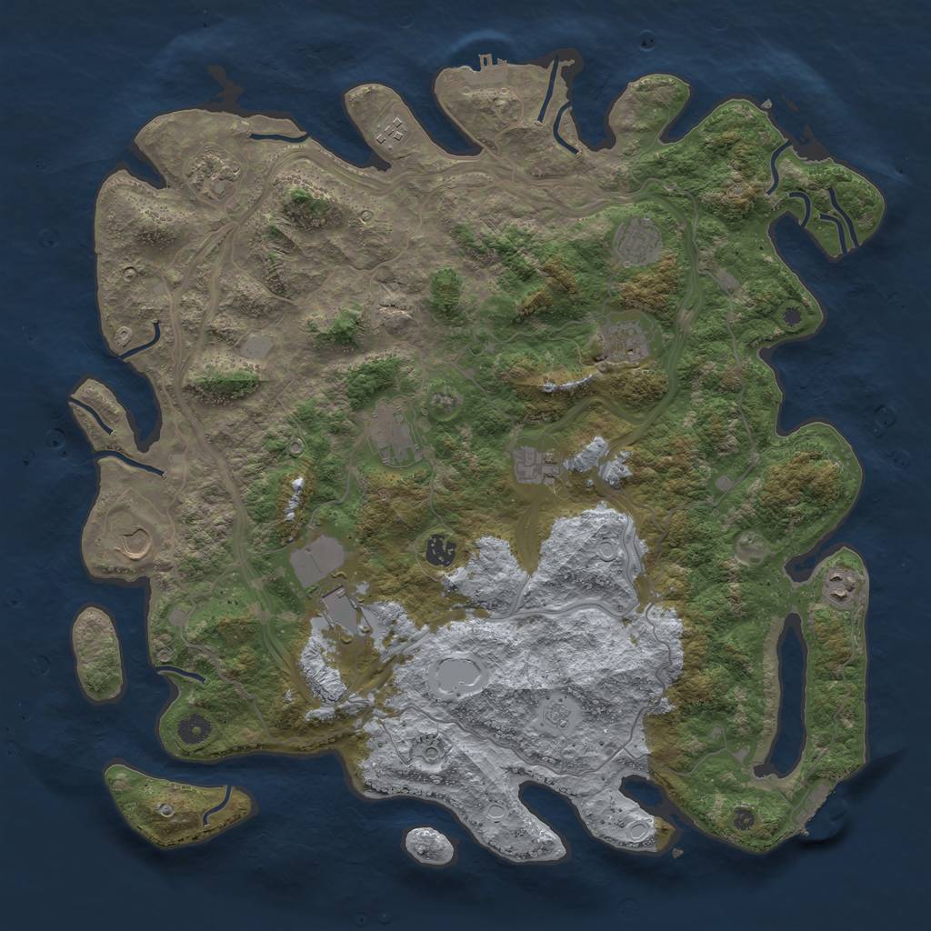 Rust Map: Procedural Map, Size: 4500, Seed: 1656847032, 17 Monuments