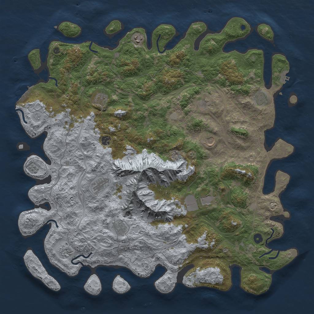 Rust Map: Procedural Map, Size: 5100, Seed: 752618649, 18 Monuments