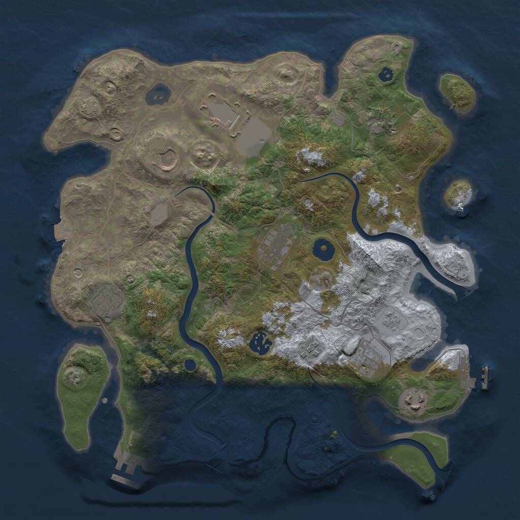 Rust Map: Procedural Map, Size: 3600, Seed: 679076782, 15 Monuments