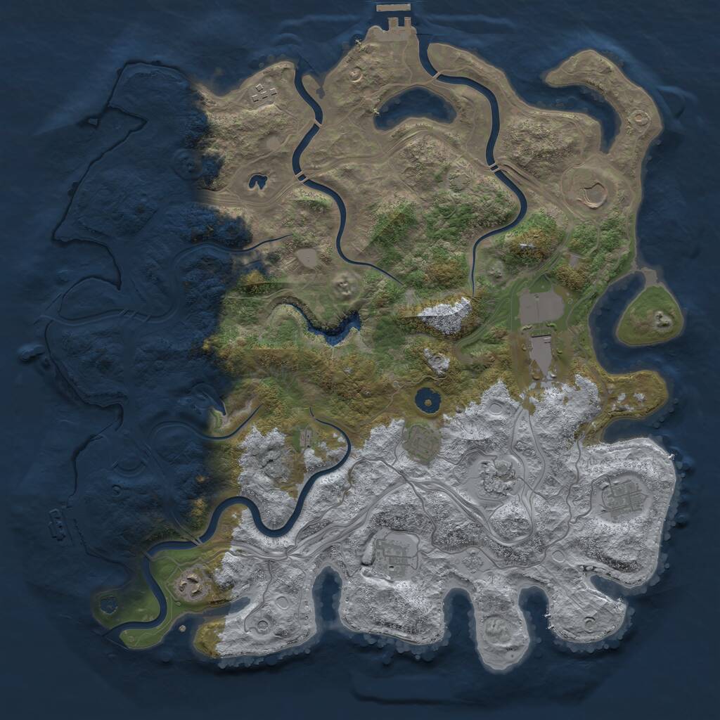 Rust Map: Procedural Map, Size: 4250, Seed: 1510064675, 14 Monuments