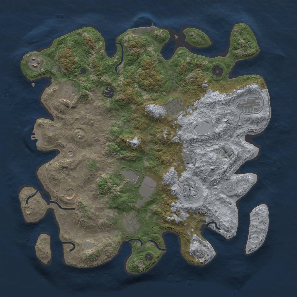 Rust Map: Procedural Map, Size: 3900, Seed: 97227998, 17 Monuments