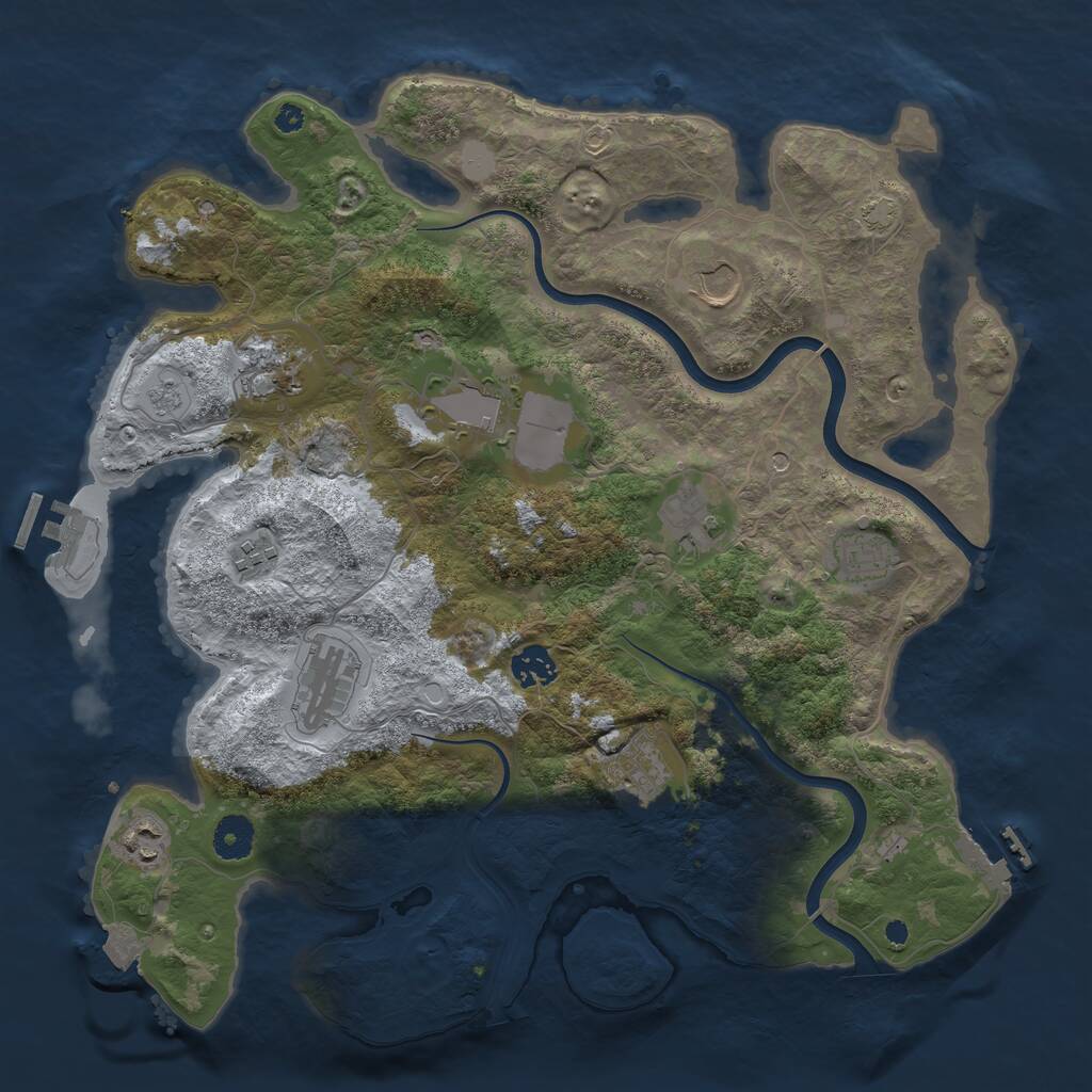 Rust Map: Procedural Map, Size: 3800, Seed: 98495, 16 Monuments