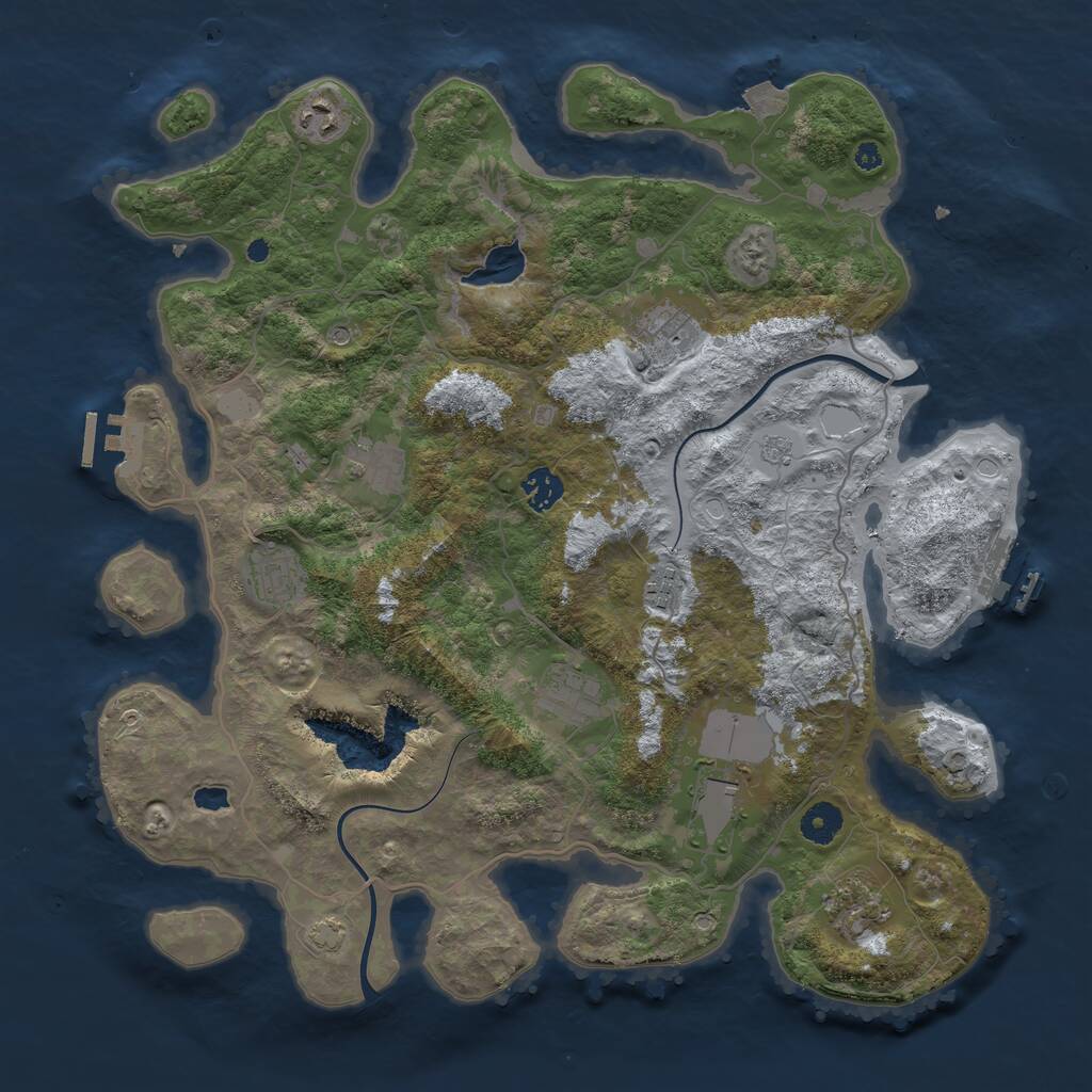 Rust Map: Procedural Map, Size: 4000, Seed: 1127374, 15 Monuments