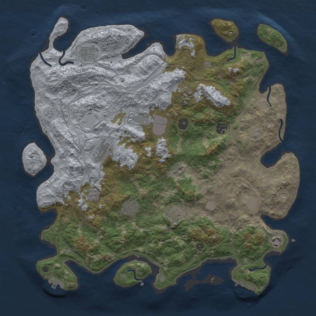Rust Map: Procedural Map, Size: 4250, Seed: 20230316, 17 Monuments