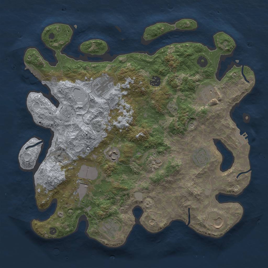 Rust Map: Procedural Map, Size: 3750, Seed: 1686134286, 17 Monuments