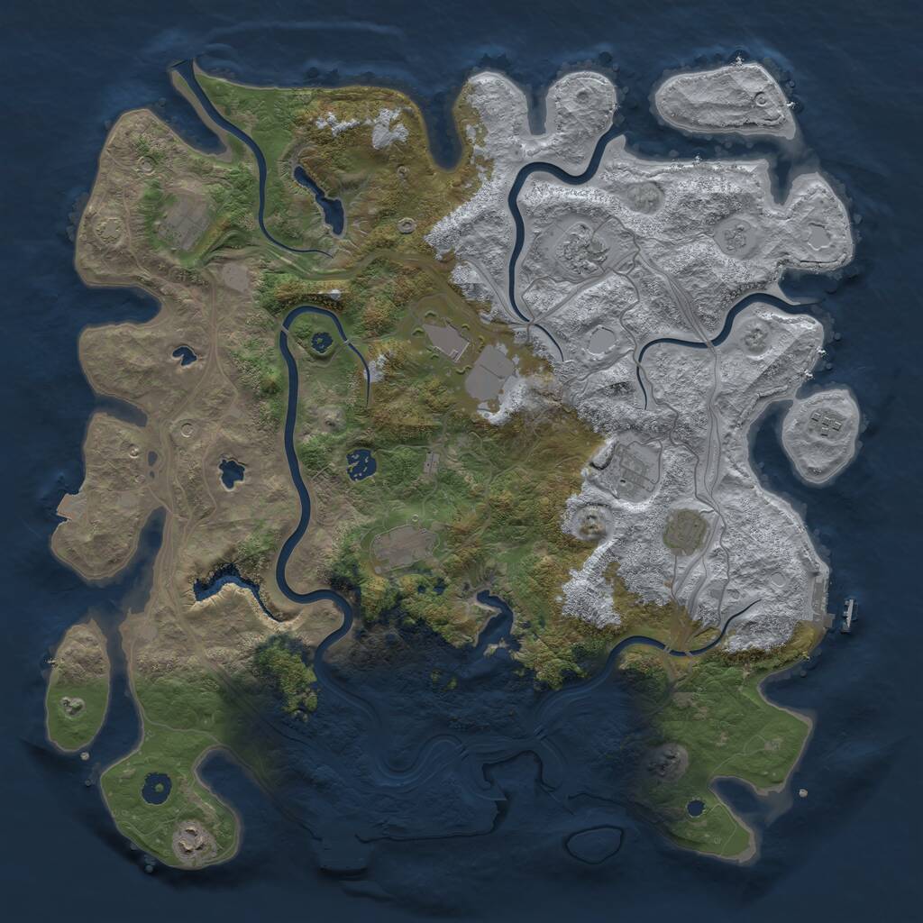Rust Map: Procedural Map, Size: 4500, Seed: 591401382, 15 Monuments