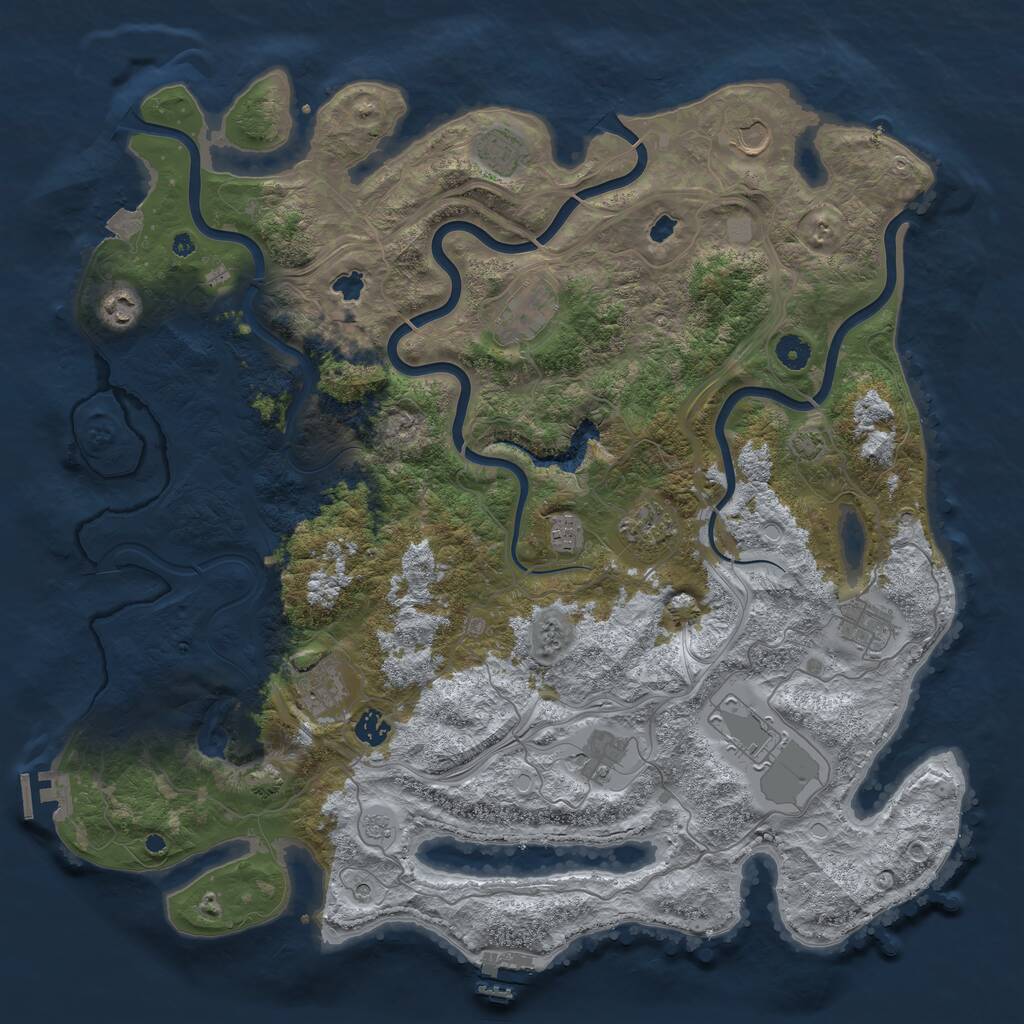 Rust Map: Procedural Map, Size: 4500, Seed: 17031991, 17 Monuments