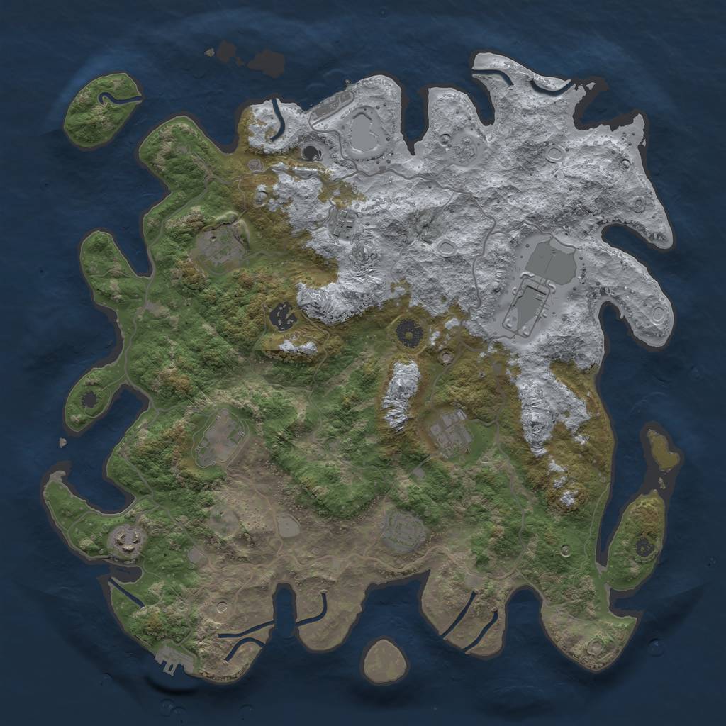 Rust Map: Procedural Map, Size: 4040, Seed: 987654, 15 Monuments