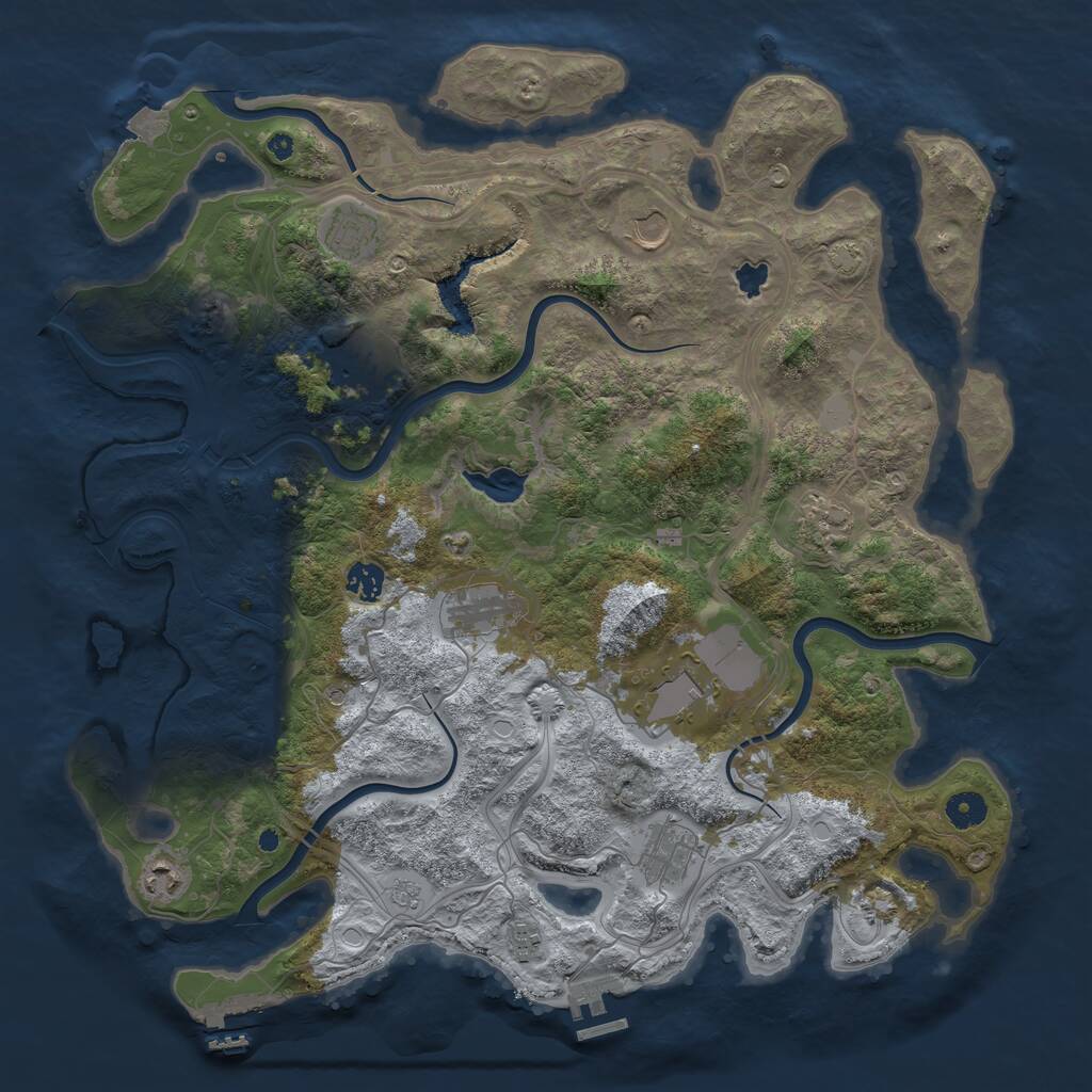 Rust Map: Procedural Map, Size: 4250, Seed: 2030089688, 16 Monuments