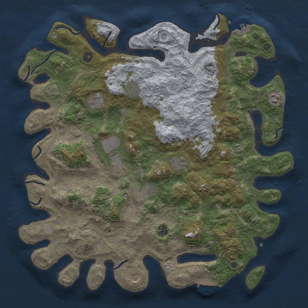 Rust Map: Procedural Map, Size: 4444, Seed: 1135615740, 16 Monuments