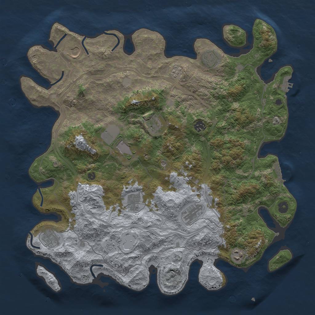 Rust Map: Procedural Map, Size: 4250, Seed: 1272040854, 17 Monuments