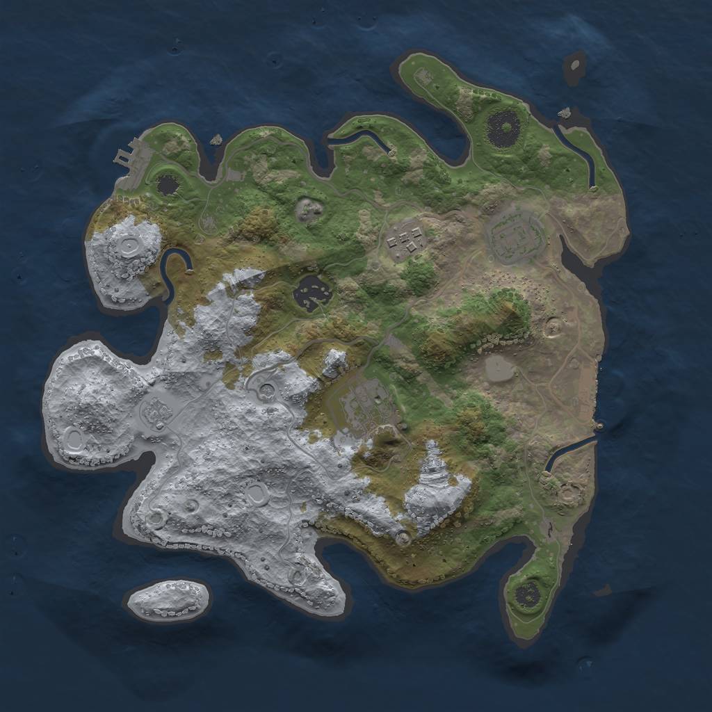Rust Map: Procedural Map, Size: 3000, Seed: 1988474, 11 Monuments