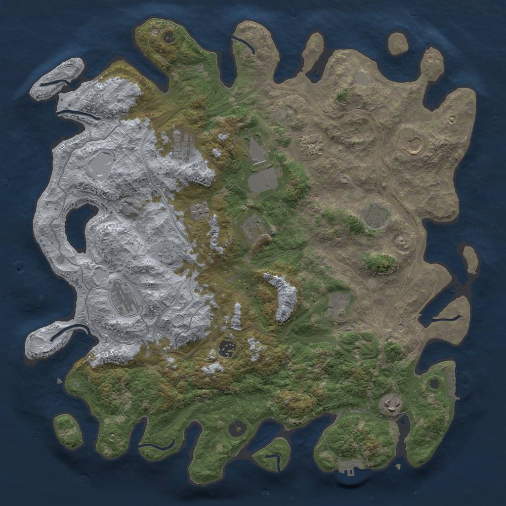 Rust Map: Procedural Map, Size: 4500, Seed: 2112, 18 Monuments