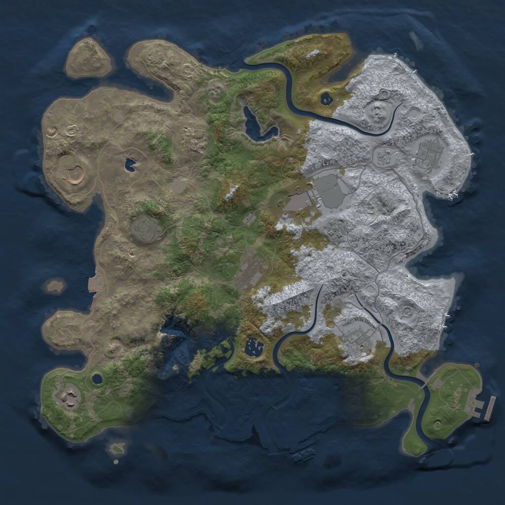 Rust Map: Procedural Map, Size: 4000, Seed: 7137777, 16 Monuments