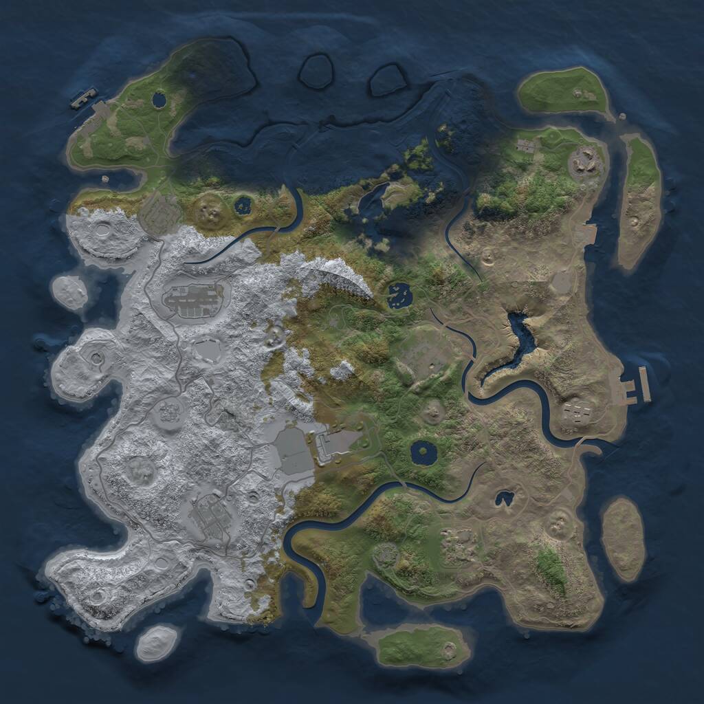Rust Map: Procedural Map, Size: 4000, Seed: 160323, 15 Monuments