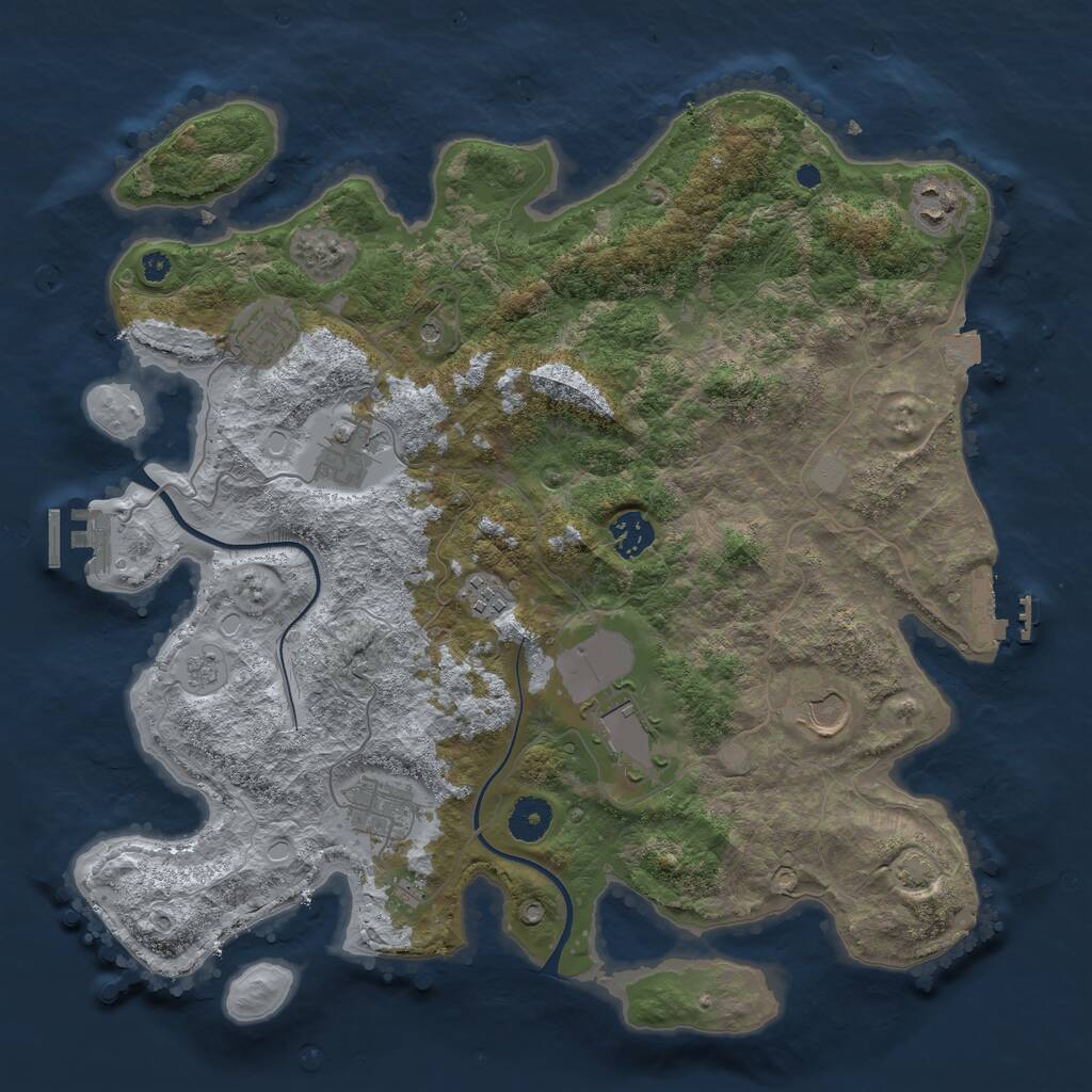 Rust Map: Procedural Map, Size: 3750, Seed: 160323, 14 Monuments