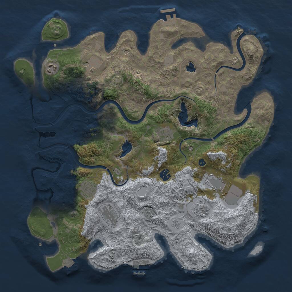 Rust Map: Procedural Map, Size: 4000, Seed: 1469253580, 15 Monuments
