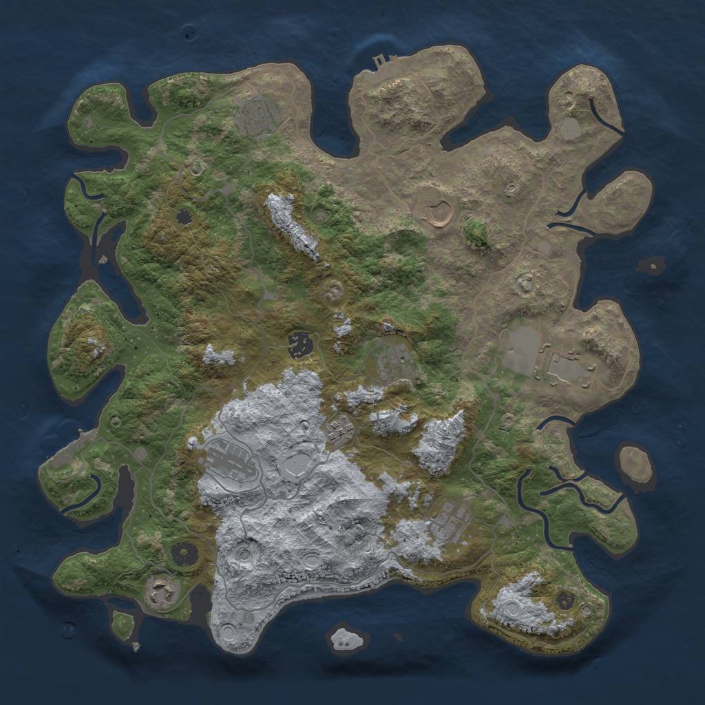 Rust Map: Procedural Map, Size: 4000, Seed: 1720041712, 15 Monuments