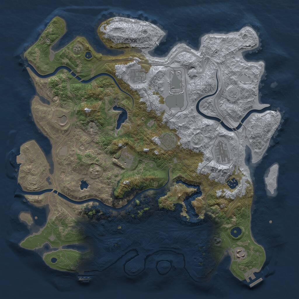 Rust Map: Procedural Map, Size: 4250, Seed: 1821046721, 15 Monuments