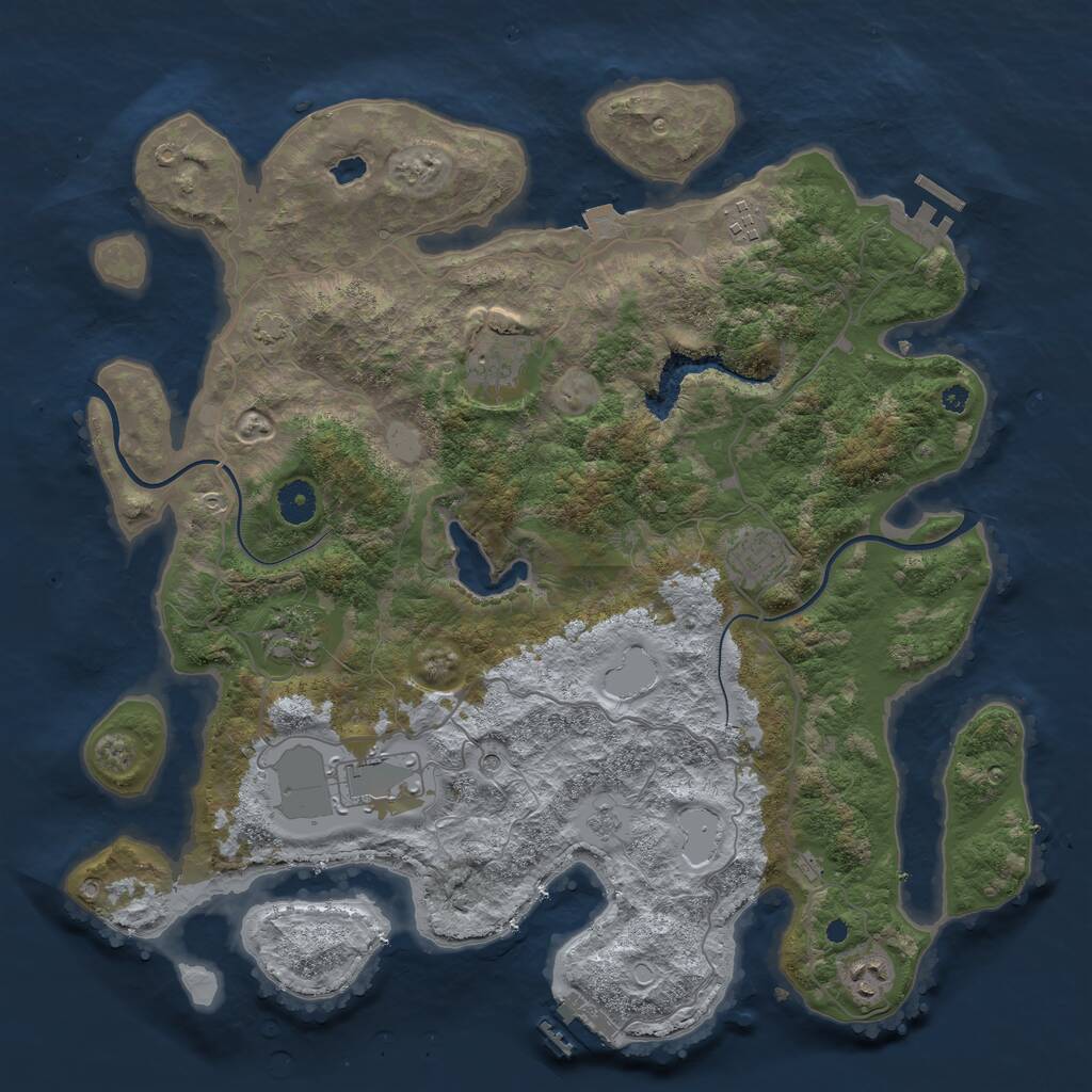 Rust Map: Procedural Map, Size: 4000, Seed: 414199435, 12 Monuments