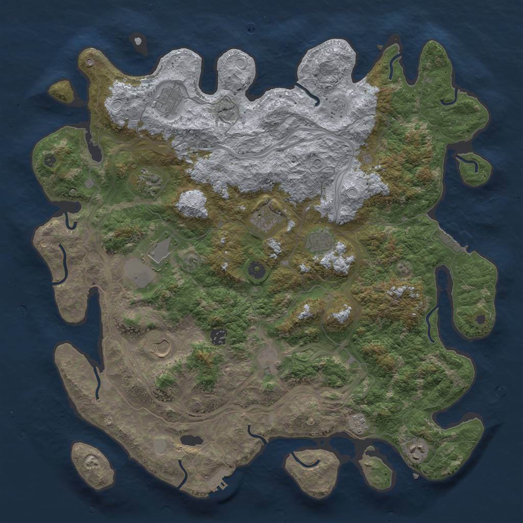 Rust Map: Procedural Map, Size: 4500, Seed: 1505136375, 17 Monuments