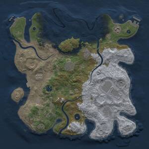 Thumbnail Rust Map: Procedural Map, Size: 3700, Seed: 1903735187, 15 Monuments