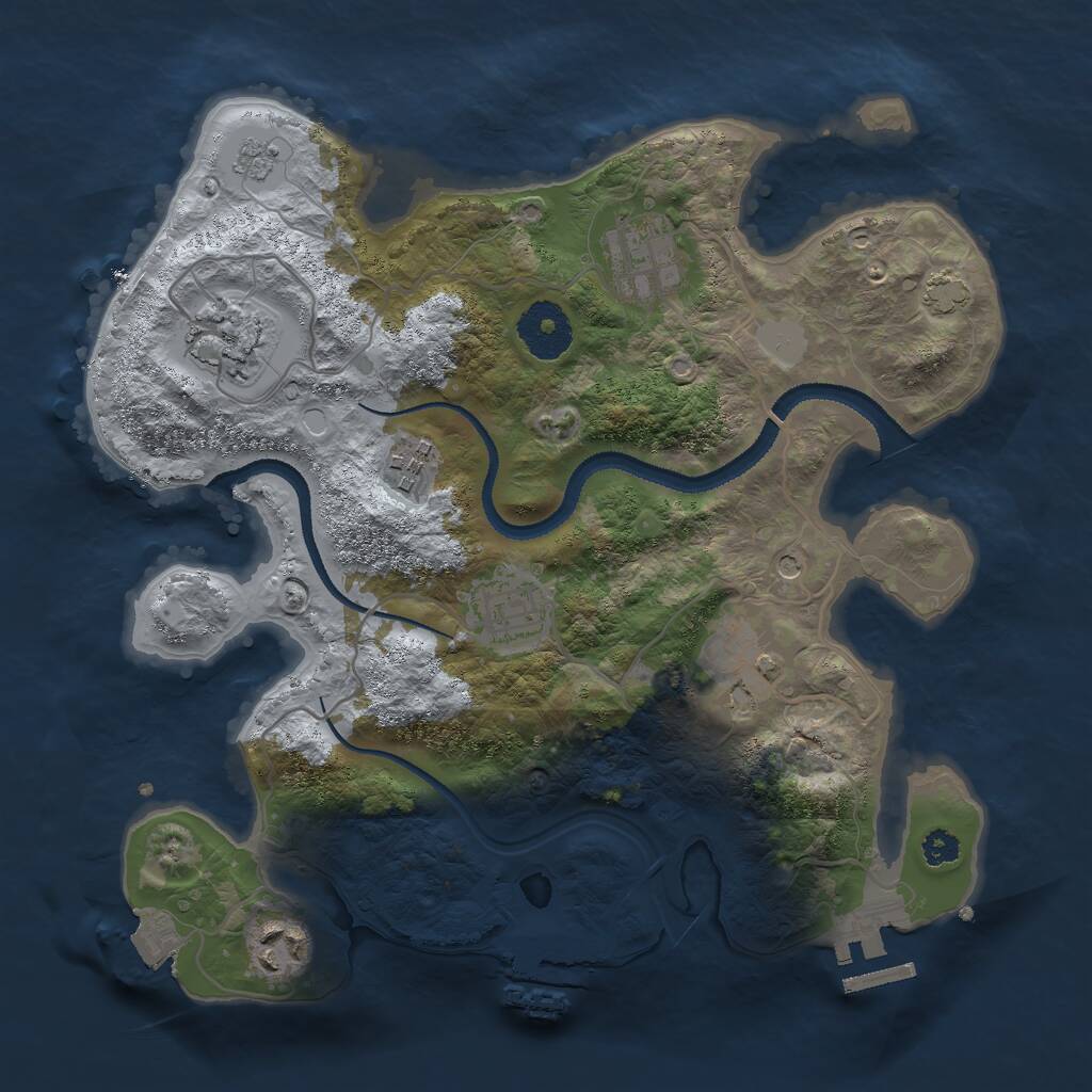 Rust Map: Procedural Map, Size: 3000, Seed: 46793944, 12 Monuments