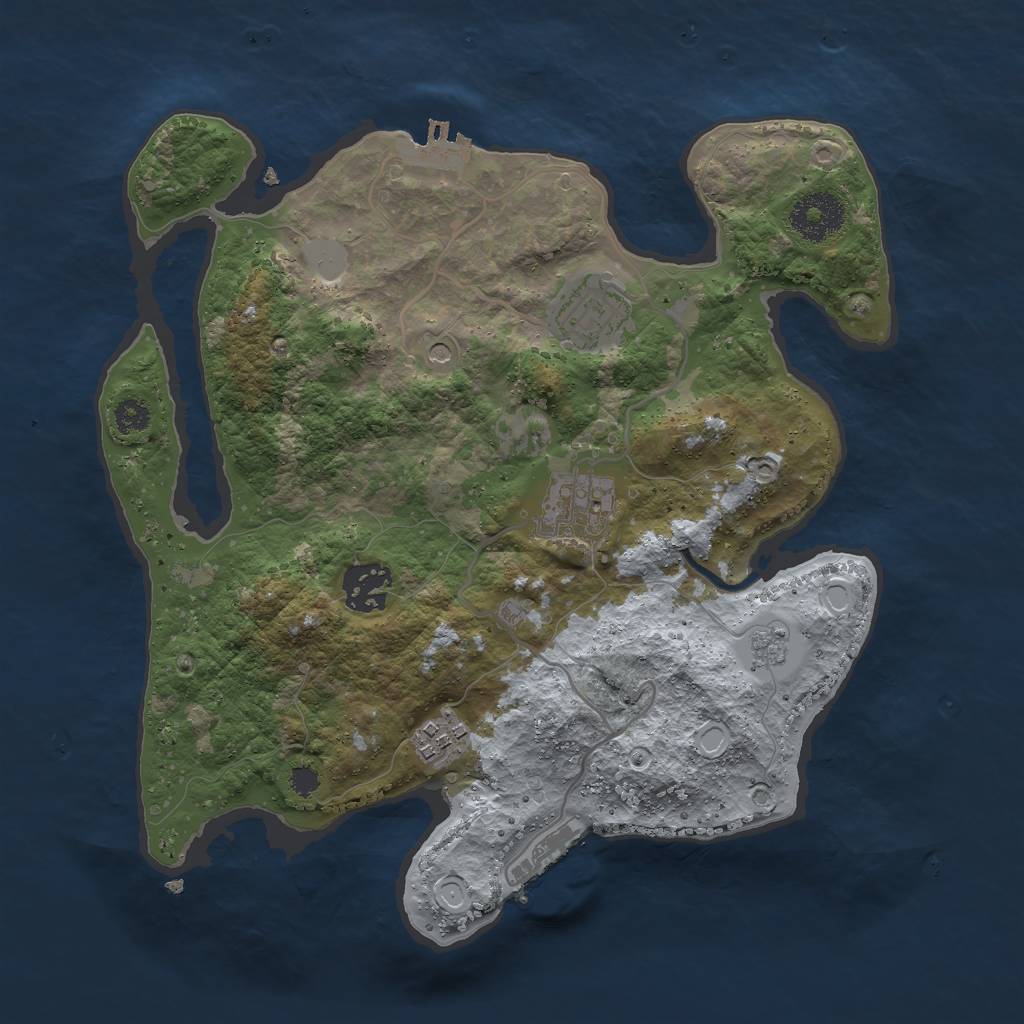 Rust Map: Procedural Map, Size: 3000, Seed: 1013912262, 11 Monuments