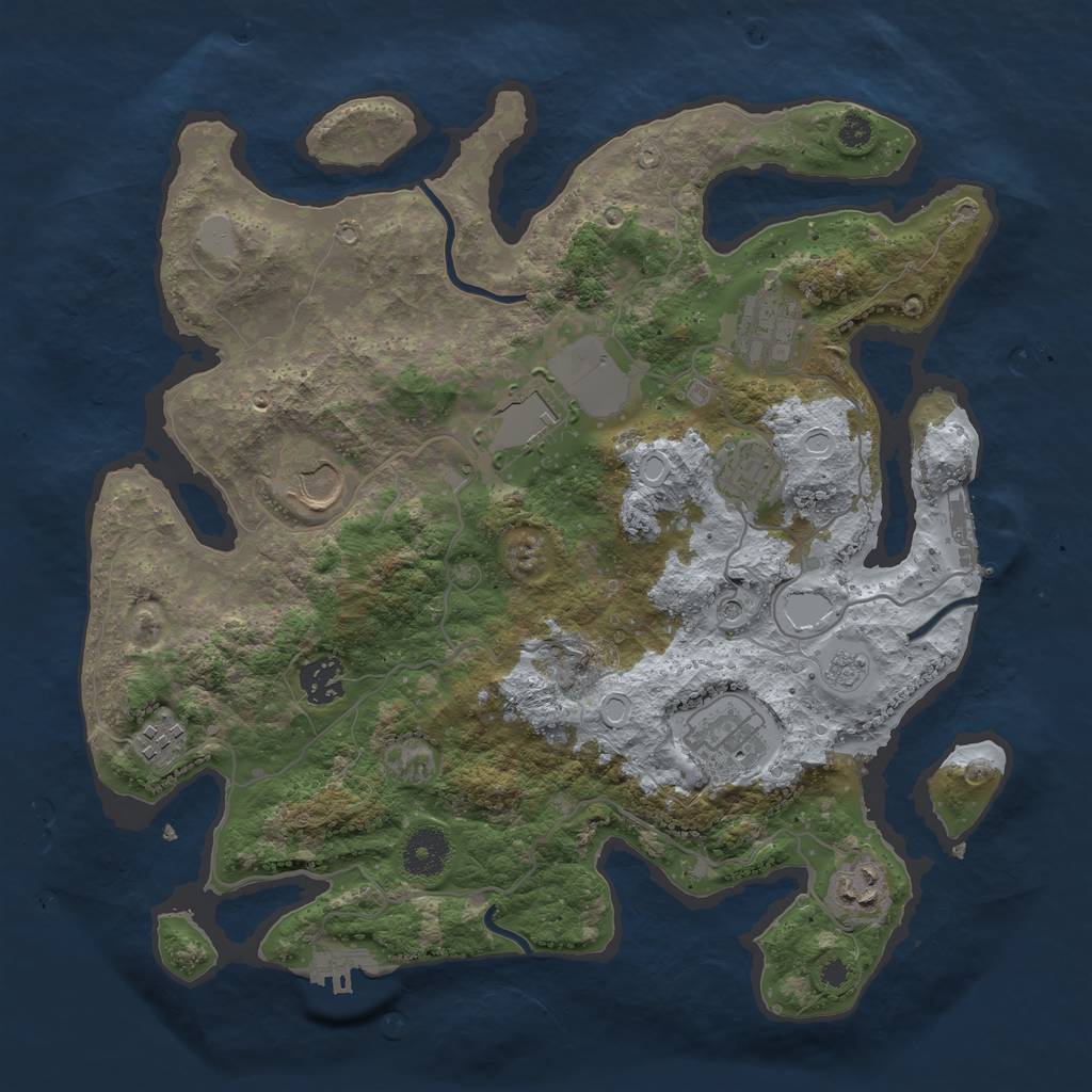 Rust Map: Procedural Map, Size: 3500, Seed: 639072809, 15 Monuments