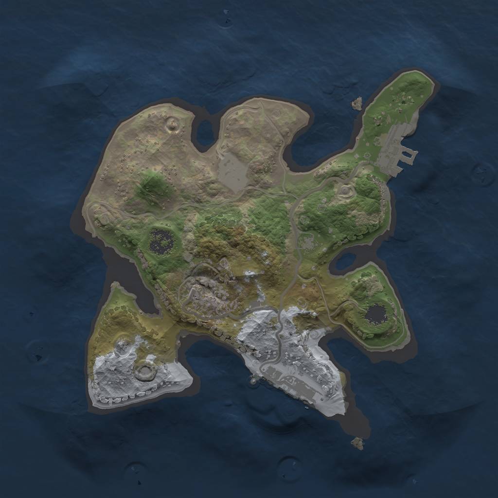 Rust Map: Procedural Map, Size: 2000, Seed: 1019201834, 5 Monuments