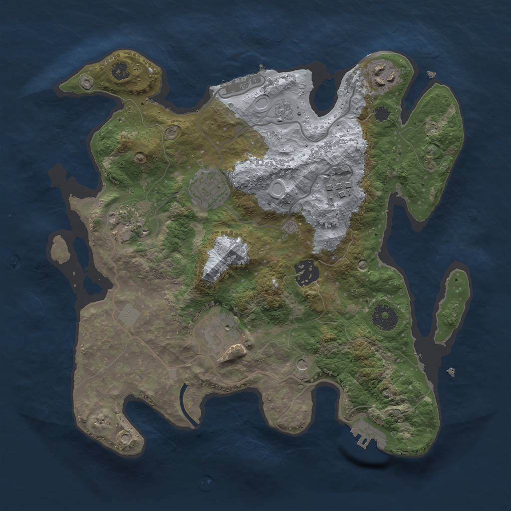 Rust Map: Procedural Map, Size: 3000, Seed: 5231769, 13 Monuments