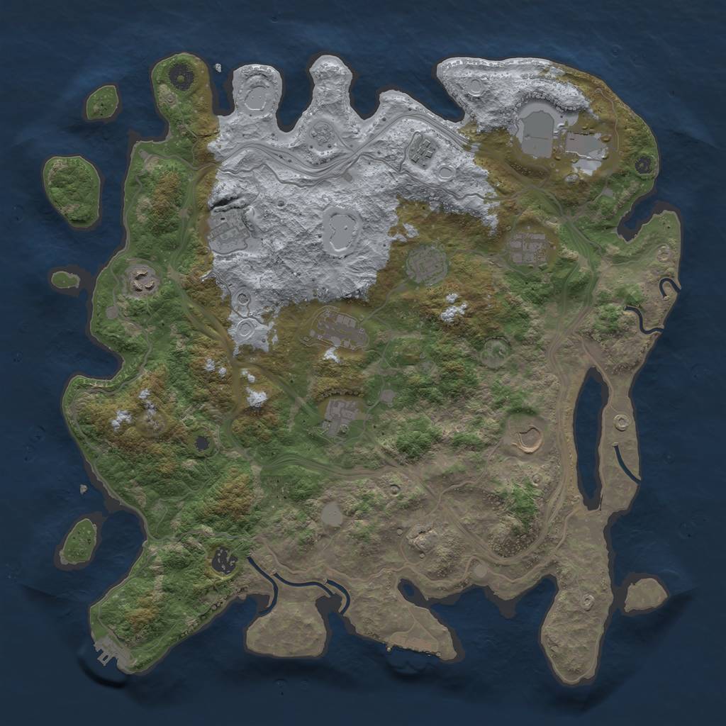 Rust Map: Procedural Map, Size: 4250, Seed: 1791856414, 17 Monuments